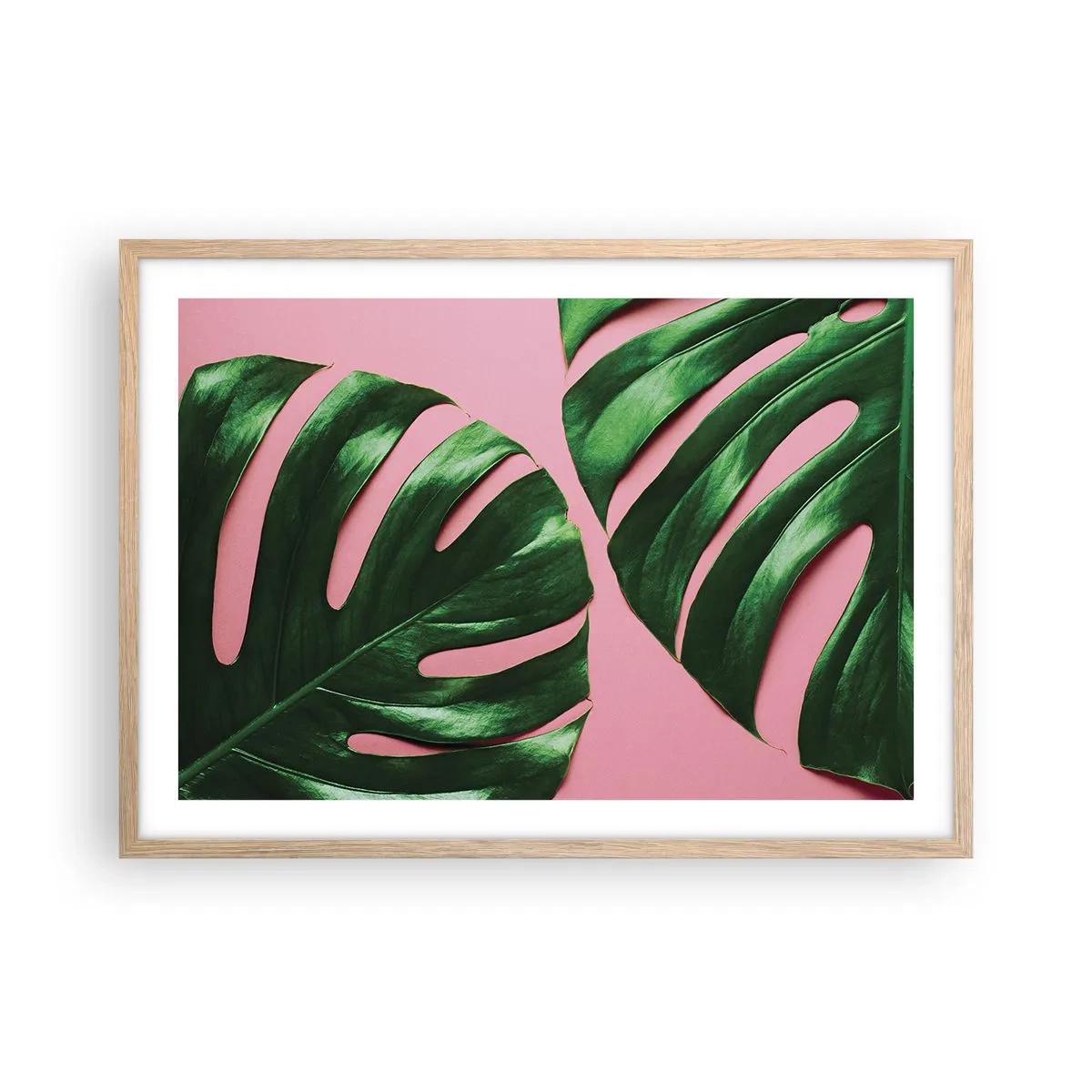 Pôster com moldura de carvalho claro - Encontro verde - 70x50 cm