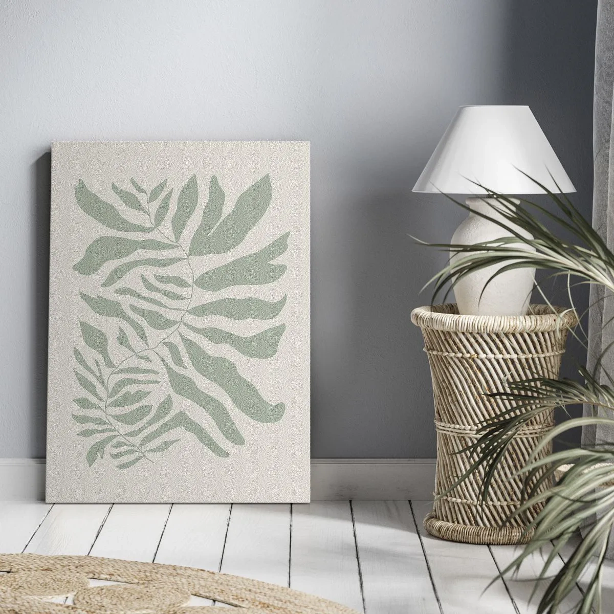 Quadro em tela - Galho esmeralda - 45x80 cm