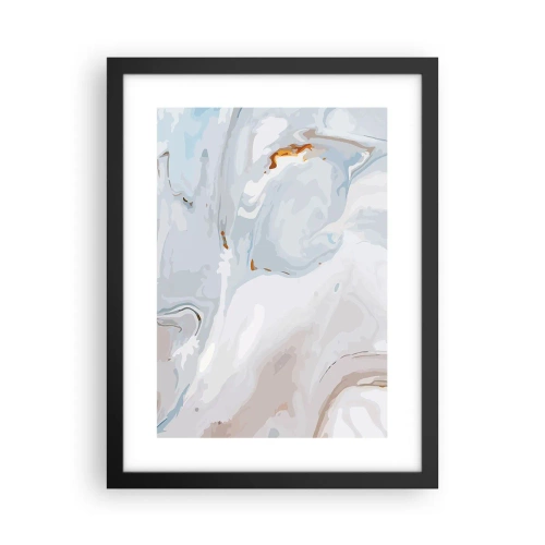 Pôster com moldura preta - Branco elevado - 30x40 cm