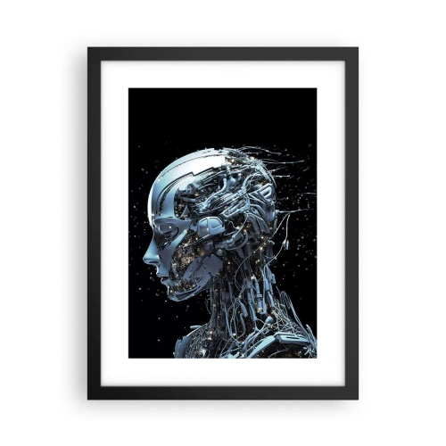 Pôster com moldura preta - A tecnologia é uma mulher - 30x40 cm