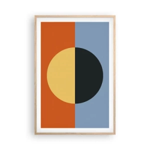 Pôster com moldura de carvalho claro - Composição do calor e do frio - 61x91 cm