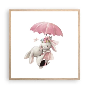 Pôster com moldura de carvalho claro - Isso é amor - 60x60 cm