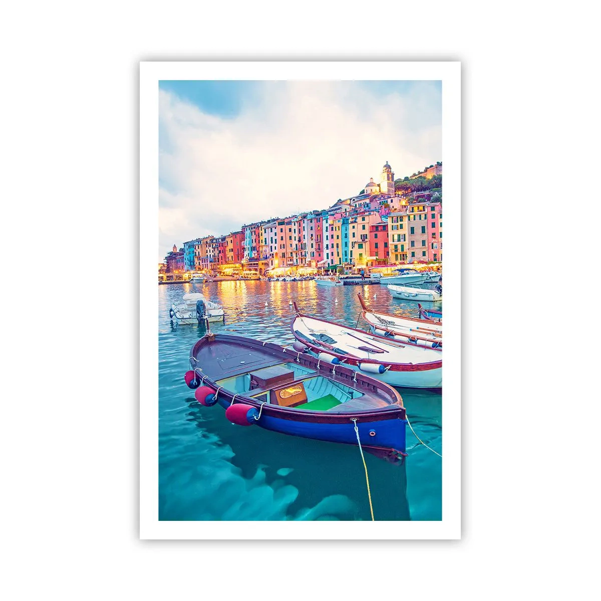 Pôster - Uma noite colorida no porto - 61x91 cm