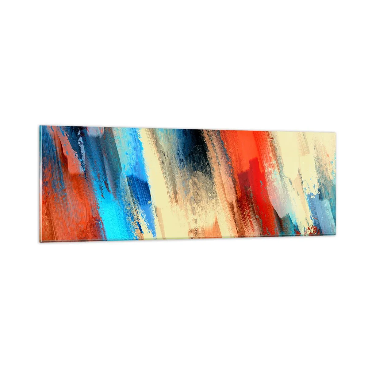 Quadro em vidro - Cascata de cores - 90x30 cm