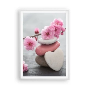 Pôster em moldura branca - Flor de cerejeira - 70x100 cm