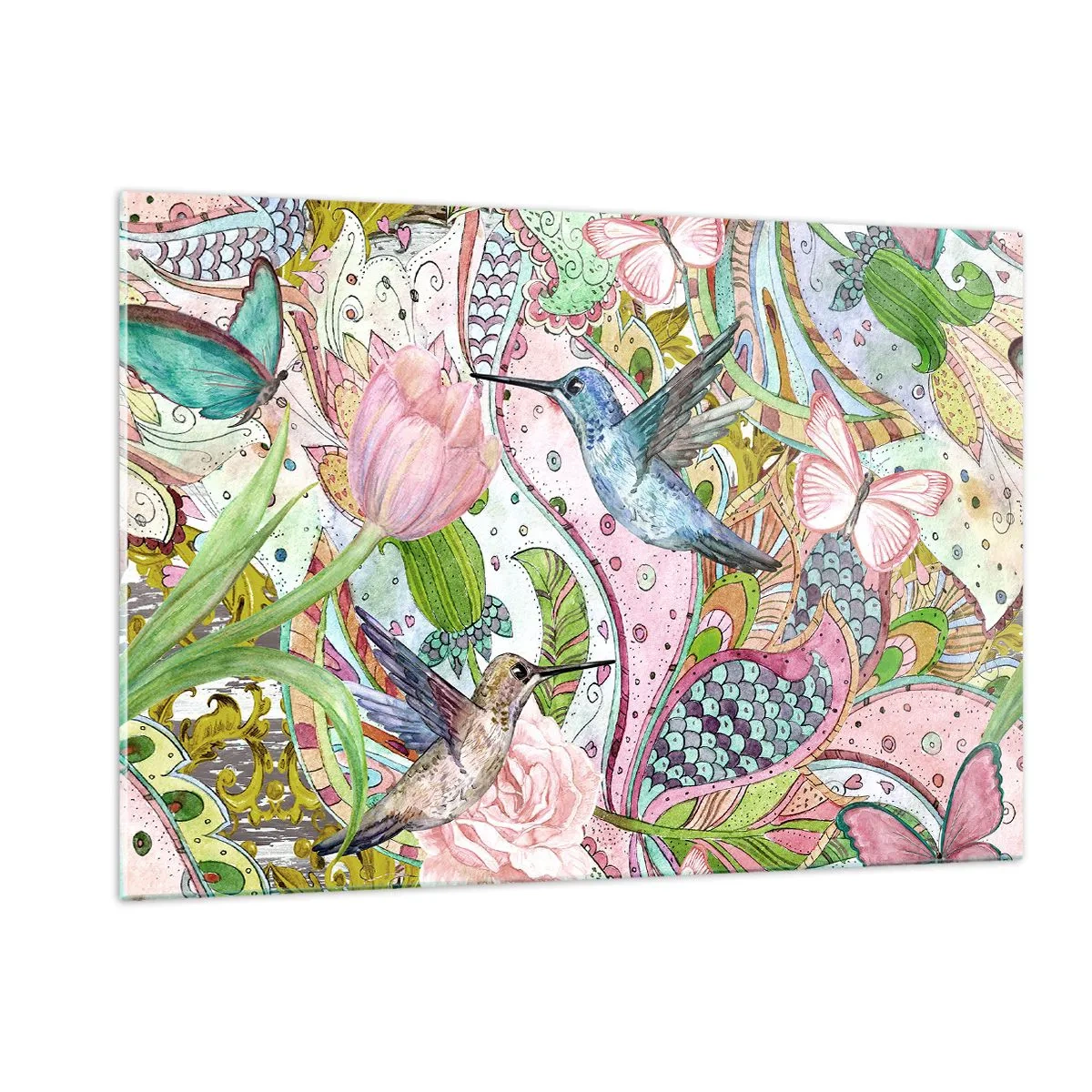 Quadro em vidro - Emaranhados em trepadeiras - 120x80 cm