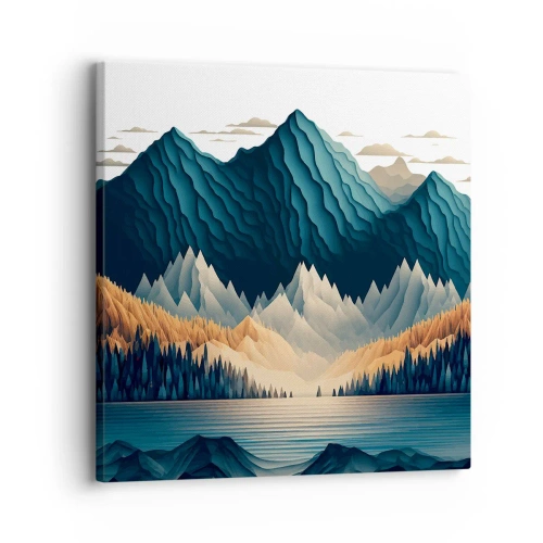 Quadro em tela - Paisagem montanhosa perfeita - 30x30 cm