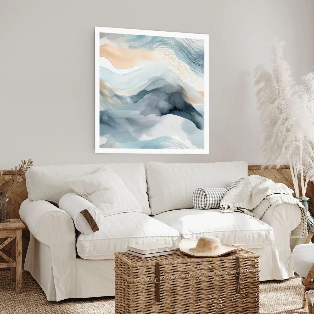 Pôster - Abstração nevada e nebulosa - 40x40 cm