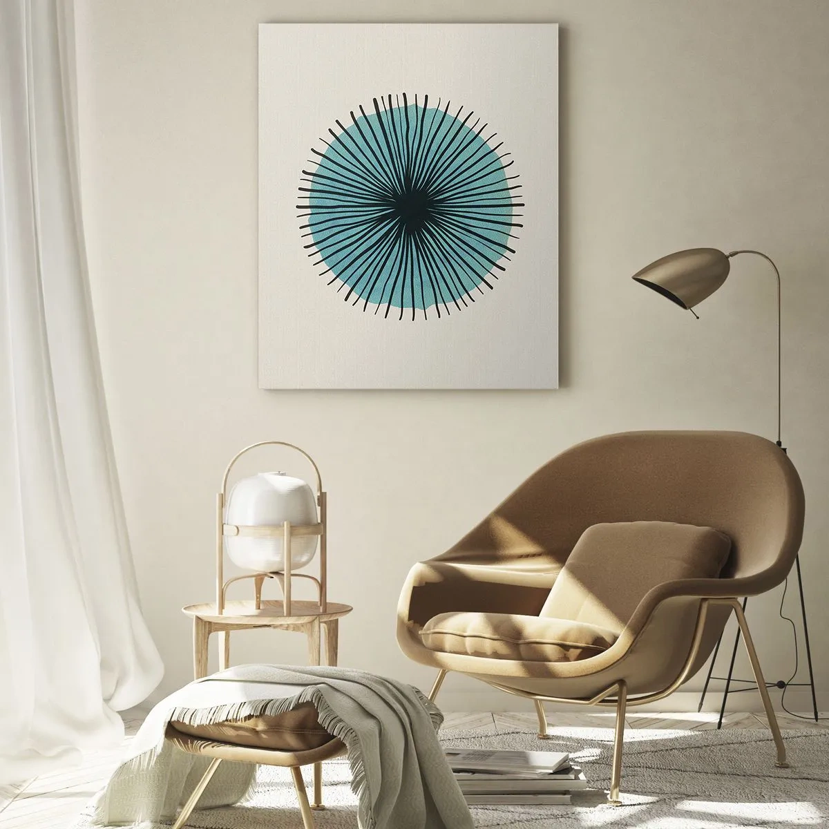 Quadro em vidro - Radiante sobre o azul - 50x70 cm