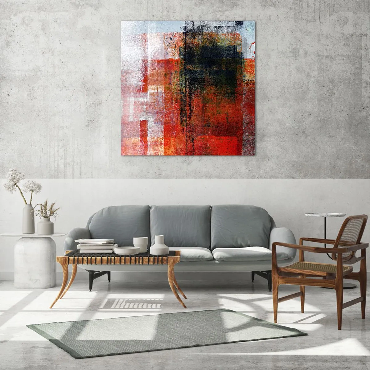 Quadro em vidro - A composição brilha - 30x30 cm