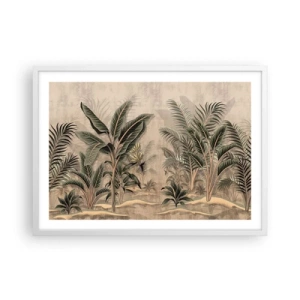 Pôster em moldura branca - Gravura em estilo colonial - 70x50 cm