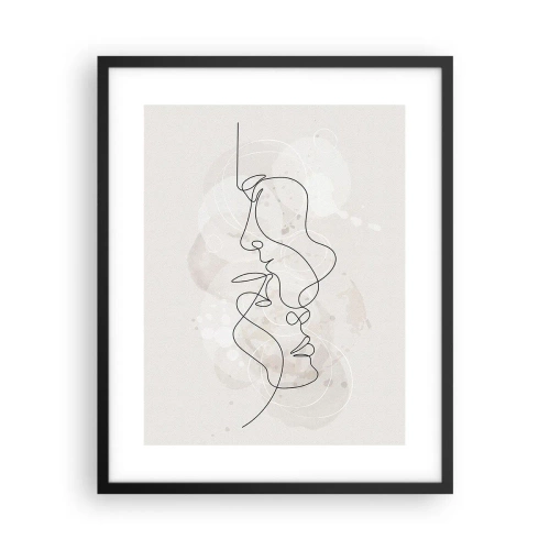 Pôster com moldura preta - Emaranhados num abraço - 40x50 cm