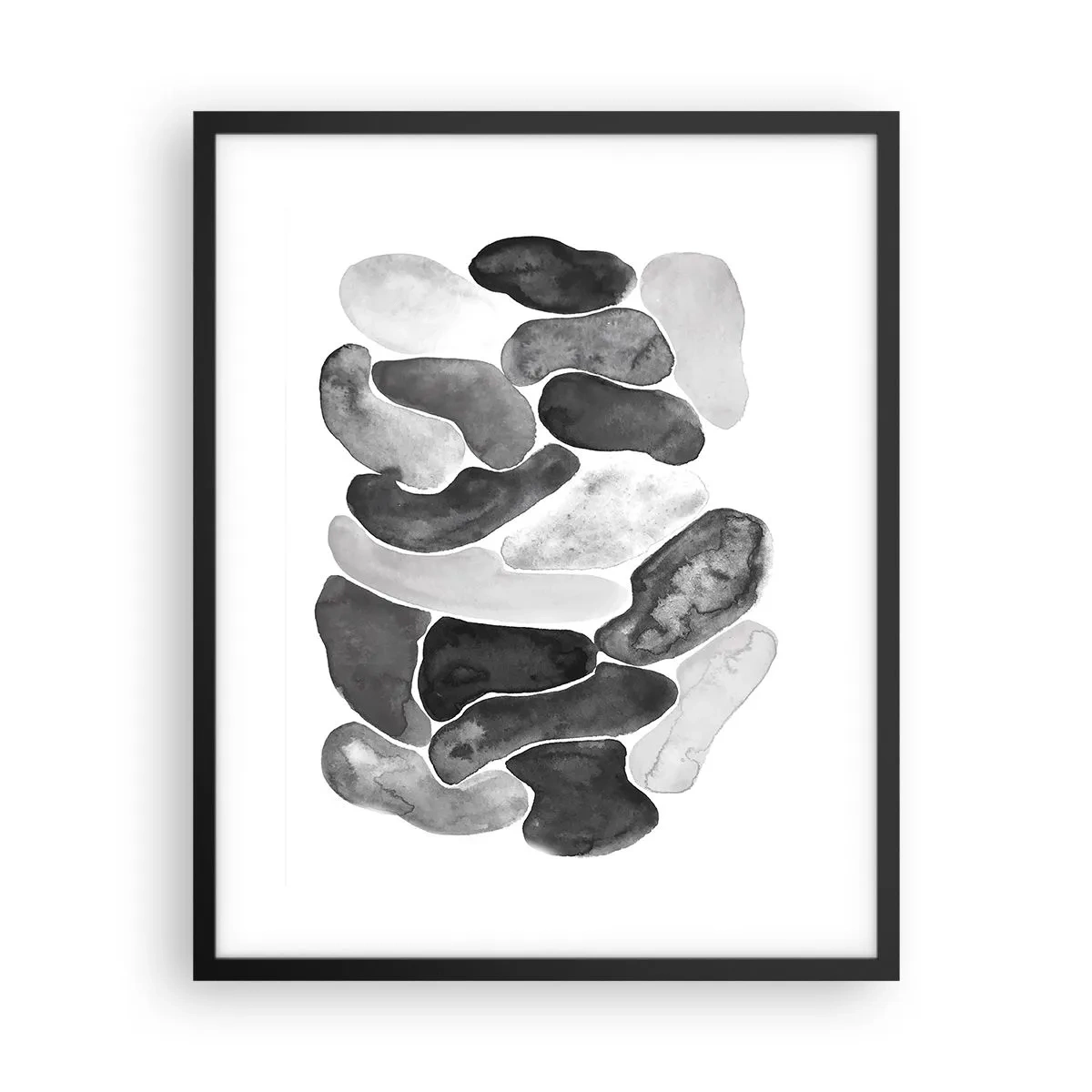 Pôster com moldura preta - Abstração rochosa - 40x50 cm