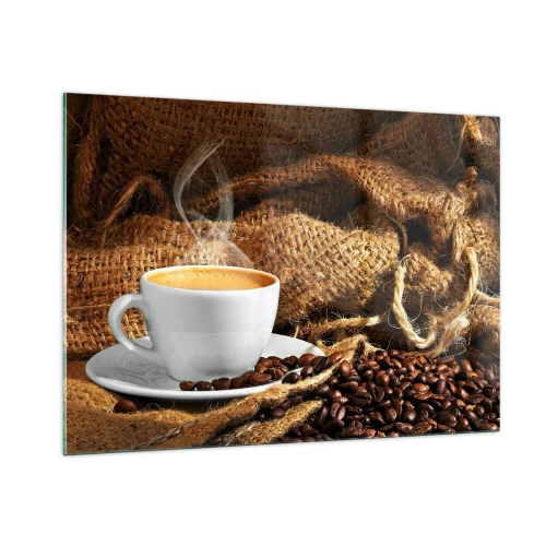 Quadro em vidro - O cheiro de moka e a densidade do líquido de mel - 100x70 cm