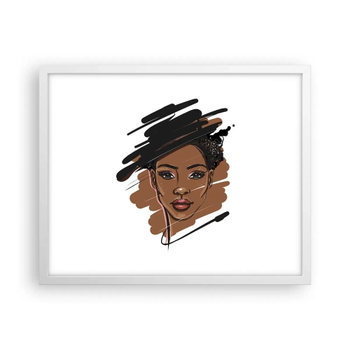 Pôster em moldura branca - Doce como chocolate - 50x40 cm