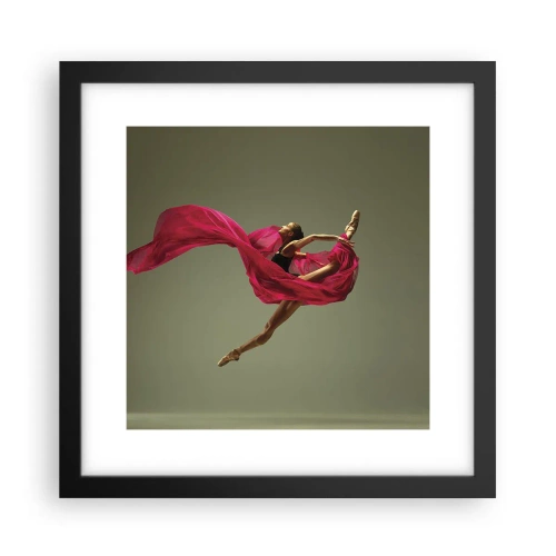 Pôster com moldura preta - Chama dançante - 30x30 cm