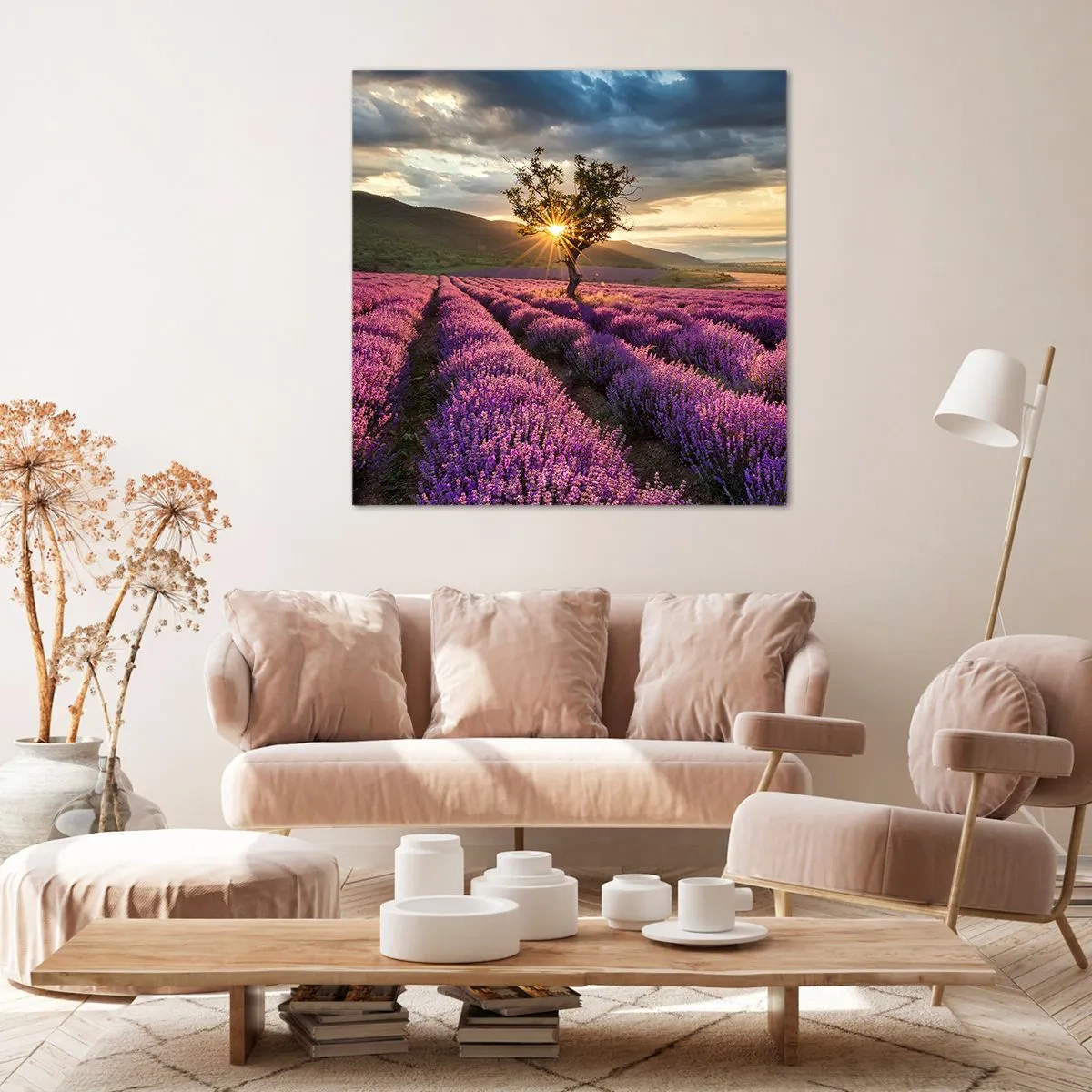 Quadro em tela - Aroma lilás - 30x30 cm
