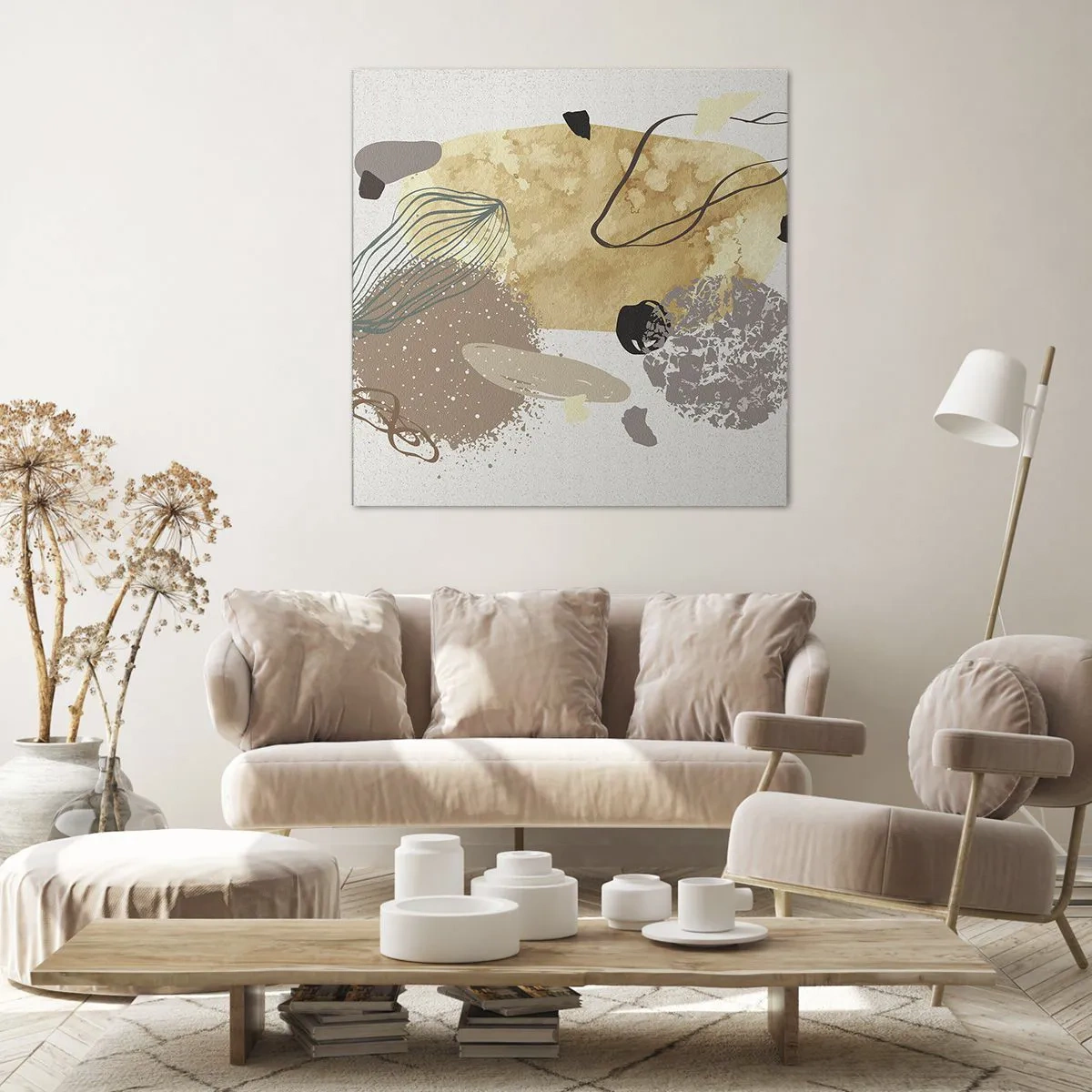 Quadro em tela - Plumcologia aplicada - 50x50 cm