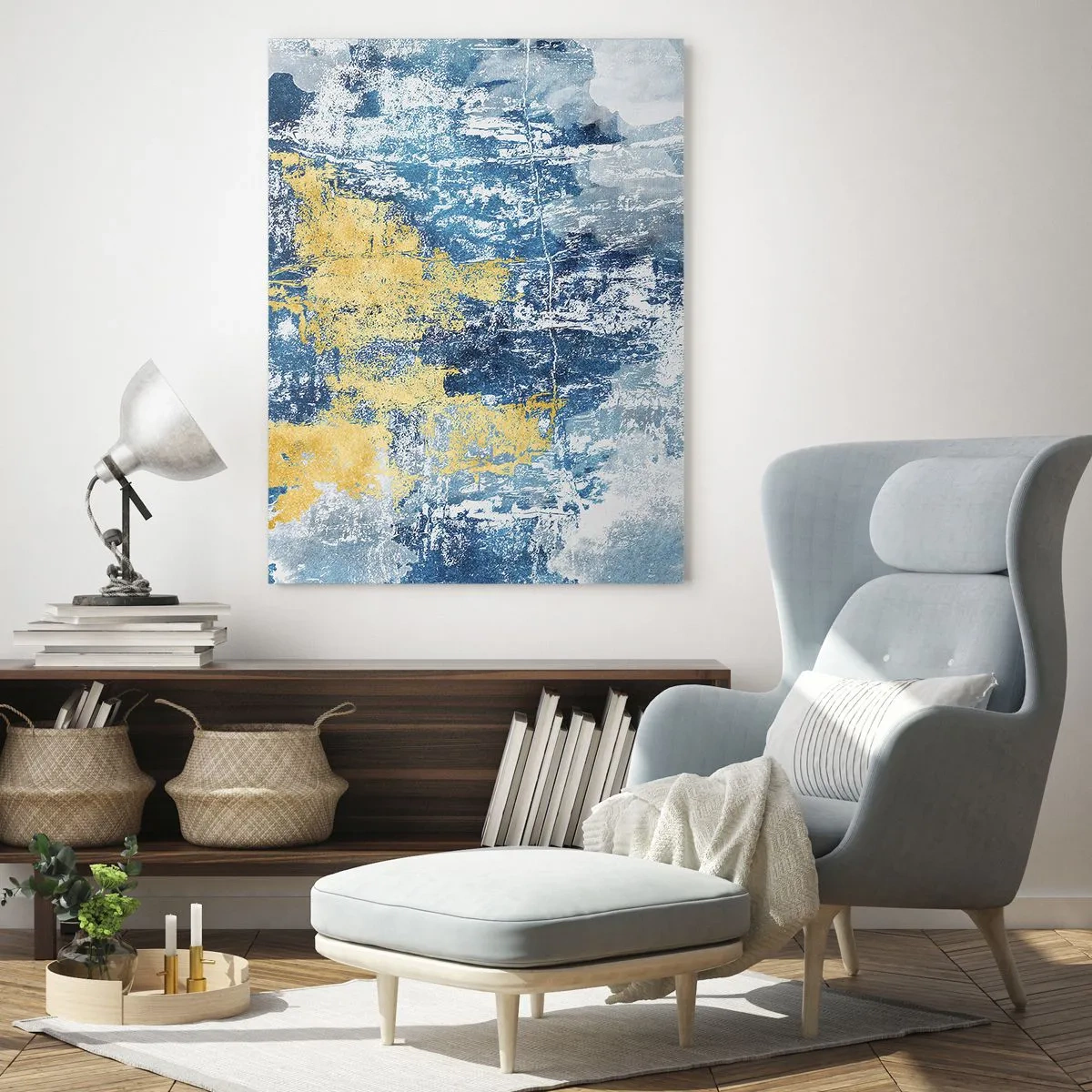 Quadro em vidro - Abstração cheia de clima - 70x100 cm