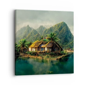 Quadro em tela - Paraíso Tropical - 30x30 cm