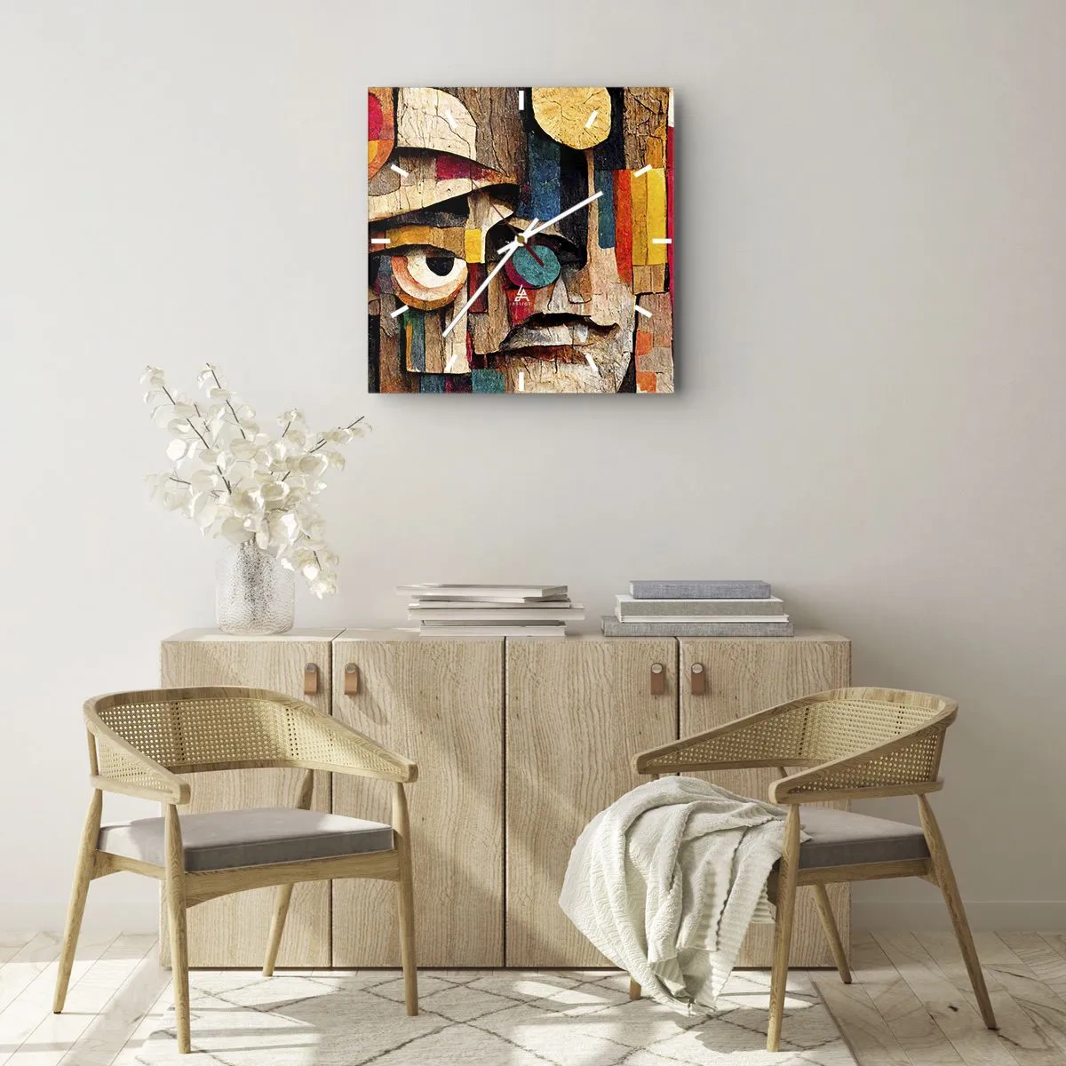 Relógio de parede - Relógio em vidro - Vejo-te... - 30x30 cm