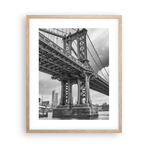 Pôster com moldura de carvalho claro - Ao coração da cidade - 40x50 cm