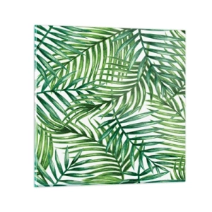 Quadro em vidro - Sob as folhas verdes - 40x40 cm