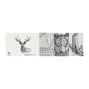 Amostra de papel de parede Premium Canvas - Veado em estilo cubista - Abstração, Cervo, Animais - 100x30 cm