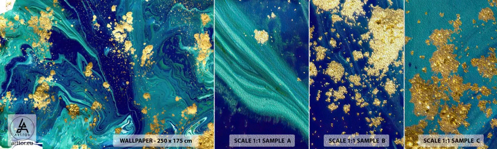 Amostra de papel de parede Premium Sand - Flocos de sol  - Abstração, Pedaço, Gráficos - 100x30 cm