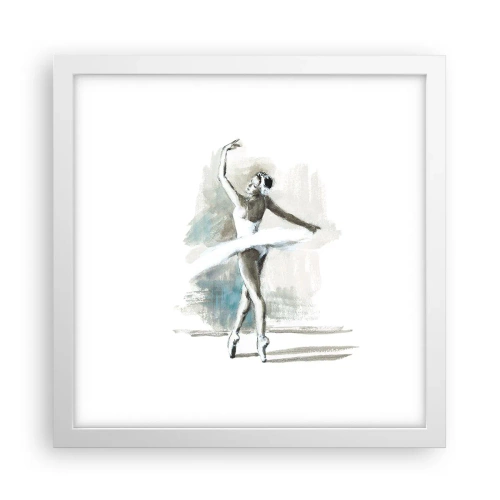 Pôster em moldura branca - Encantada num cisne - 30x30 cm