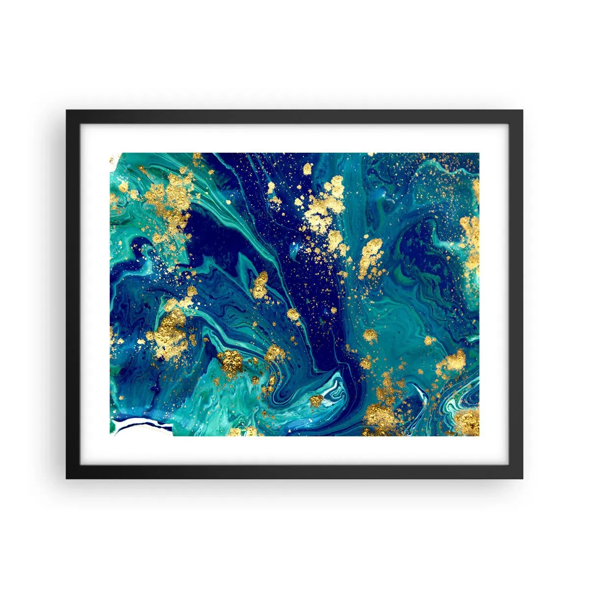 Pôster com moldura preta - Flocos de sol - 50x40 cm
