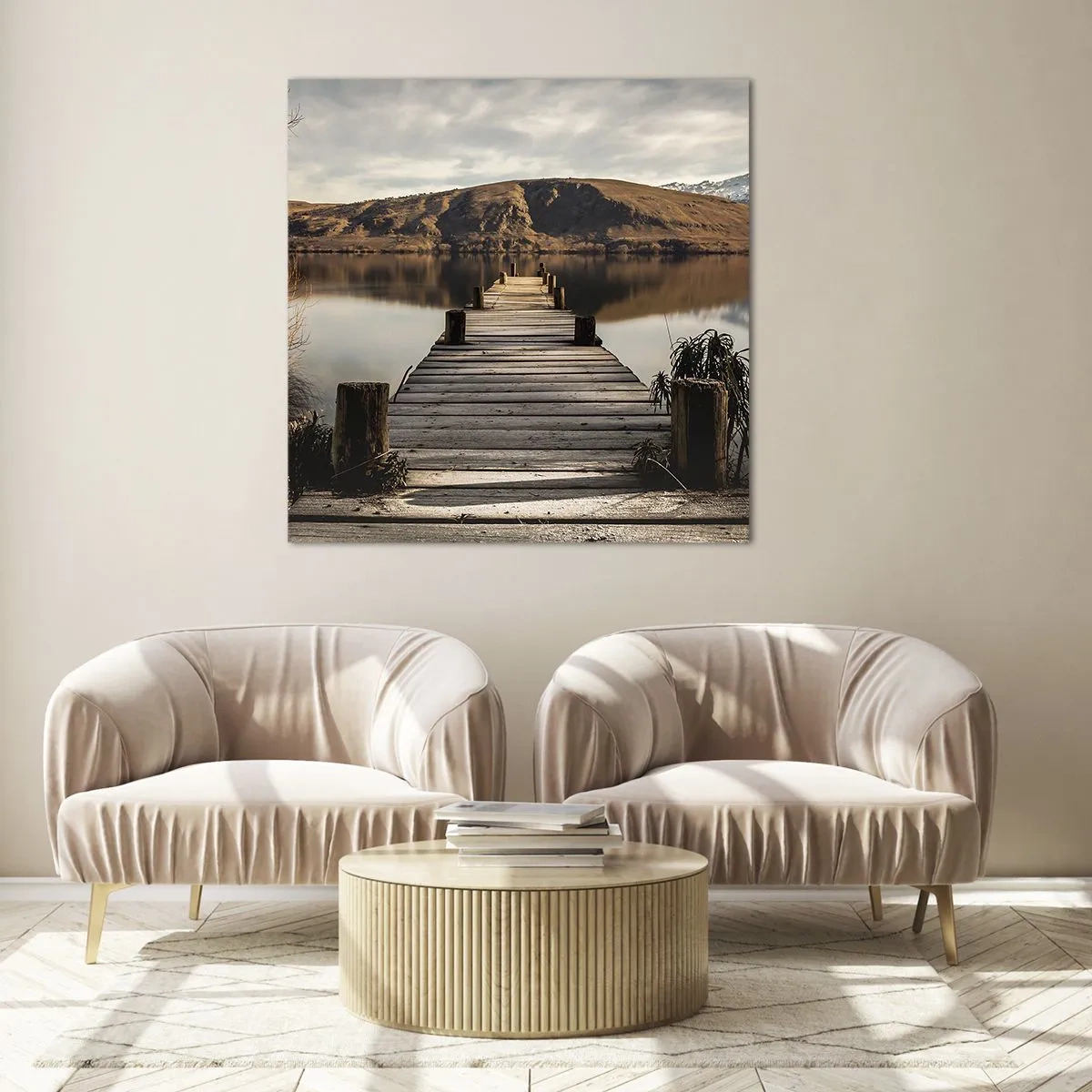 Quadro em vidro - Paisagem em silêncio - 30x30 cm