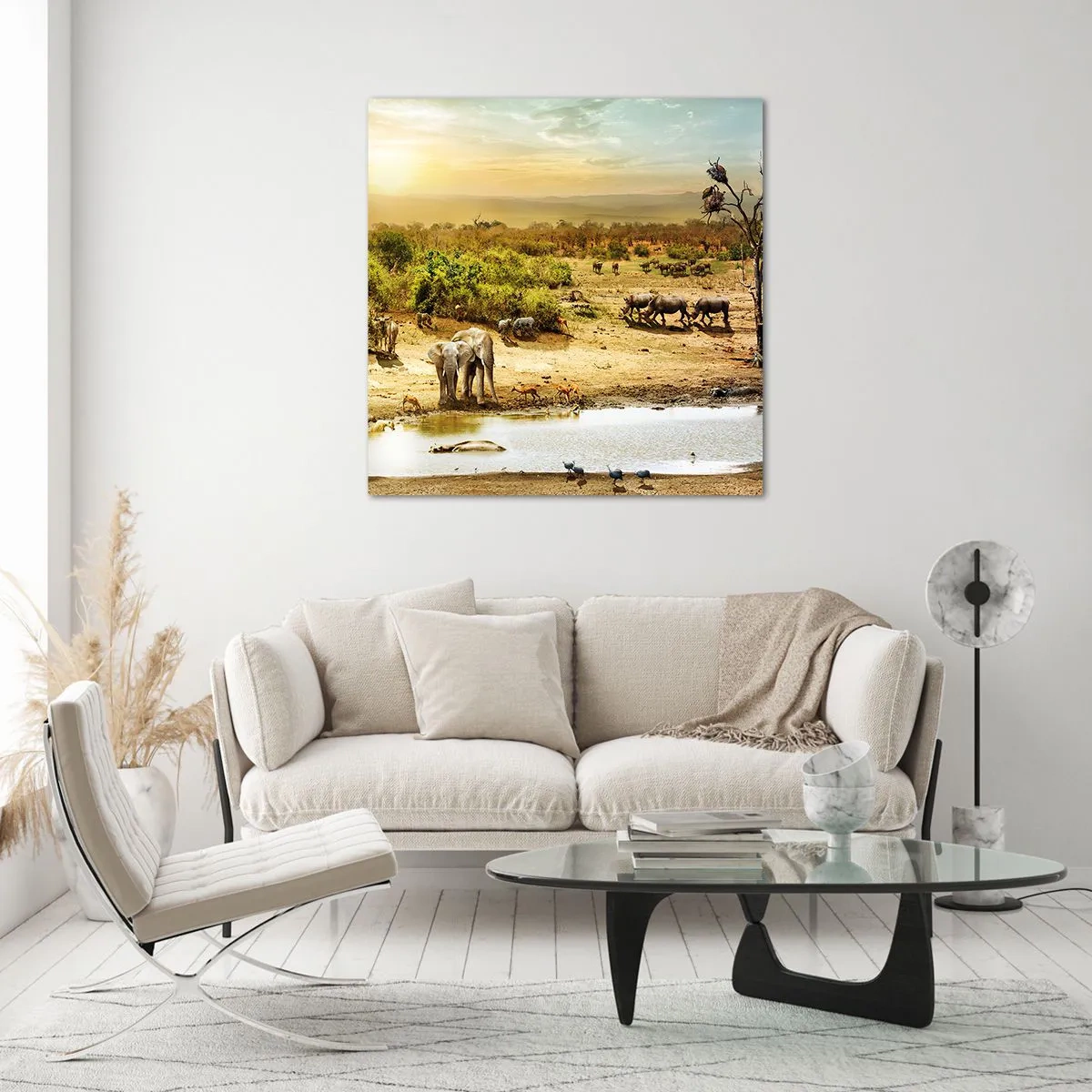 Quadro em vidro - Um rio corria no Éden... - 30x30 cm