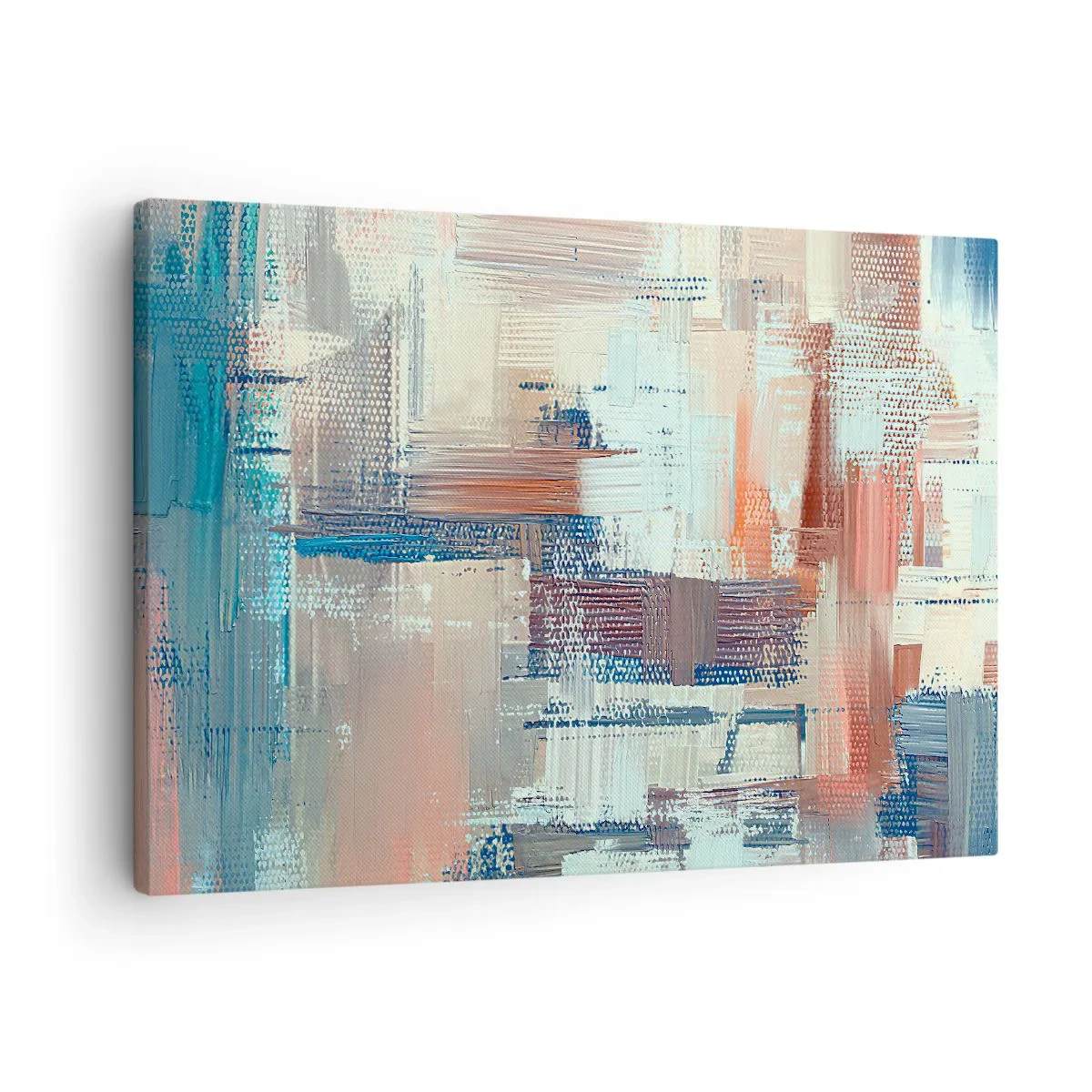 Quadro em tela - Composição abstrata em tons de azul e bege - 70x50cm - Alcance a luz - Decoração de parede moderna para a sala de estar e quarto ARTTOR