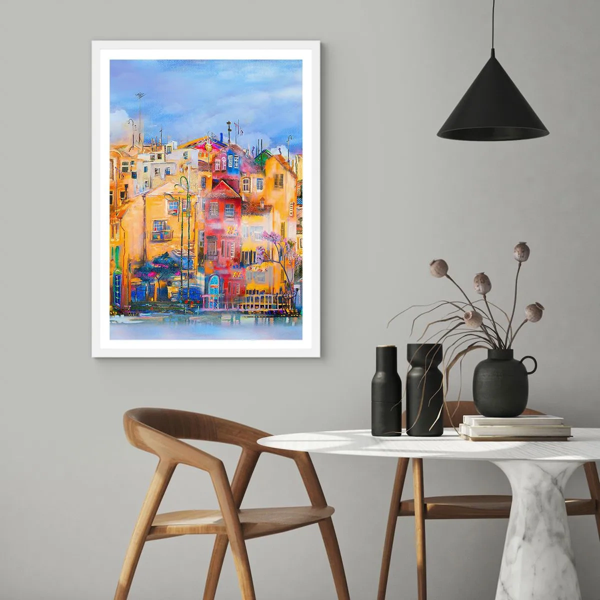 Pôster em moldura branca - Estamos juntos - 40x50 cm