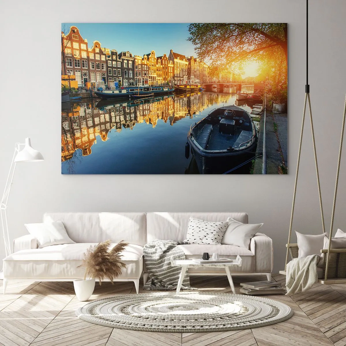 Quadro em vidro - Manhã em Amsterdã - 120x80 cm