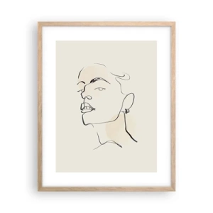 Pôster com moldura de carvalho claro - Olhar orgulhoso - 40x50 cm