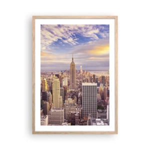 Pôster com moldura de carvalho claro - Alcançar as nuvens - 50x70 cm