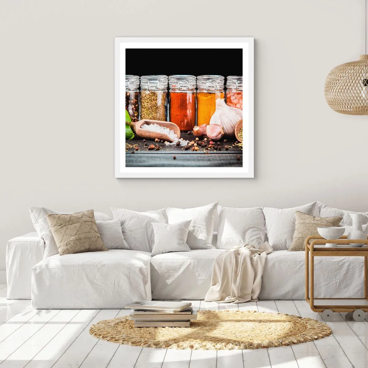 Pôster em moldura branca - Para que a vida tenha um sabor - 60x60 cm