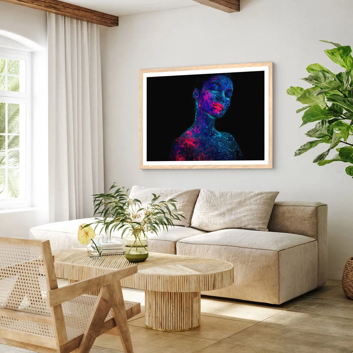 Pôster com moldura de carvalho claro - Na poeira estelar - 70x50 cm