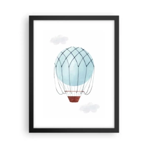 Pôster com moldura preta - Tudo nas nuvens - 30x40 cm