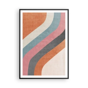 Pôster com moldura preta - Composição diagonal – movimento - 70x100 cm