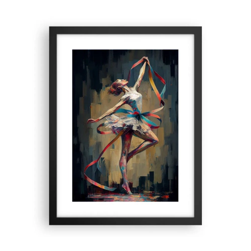 Pôster com moldura preta - Dança da fita - 30x40 cm