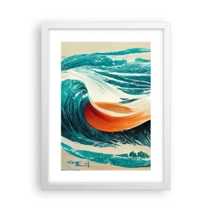 Pôster em moldura branca - O sonho de um surfista - 30x40 cm