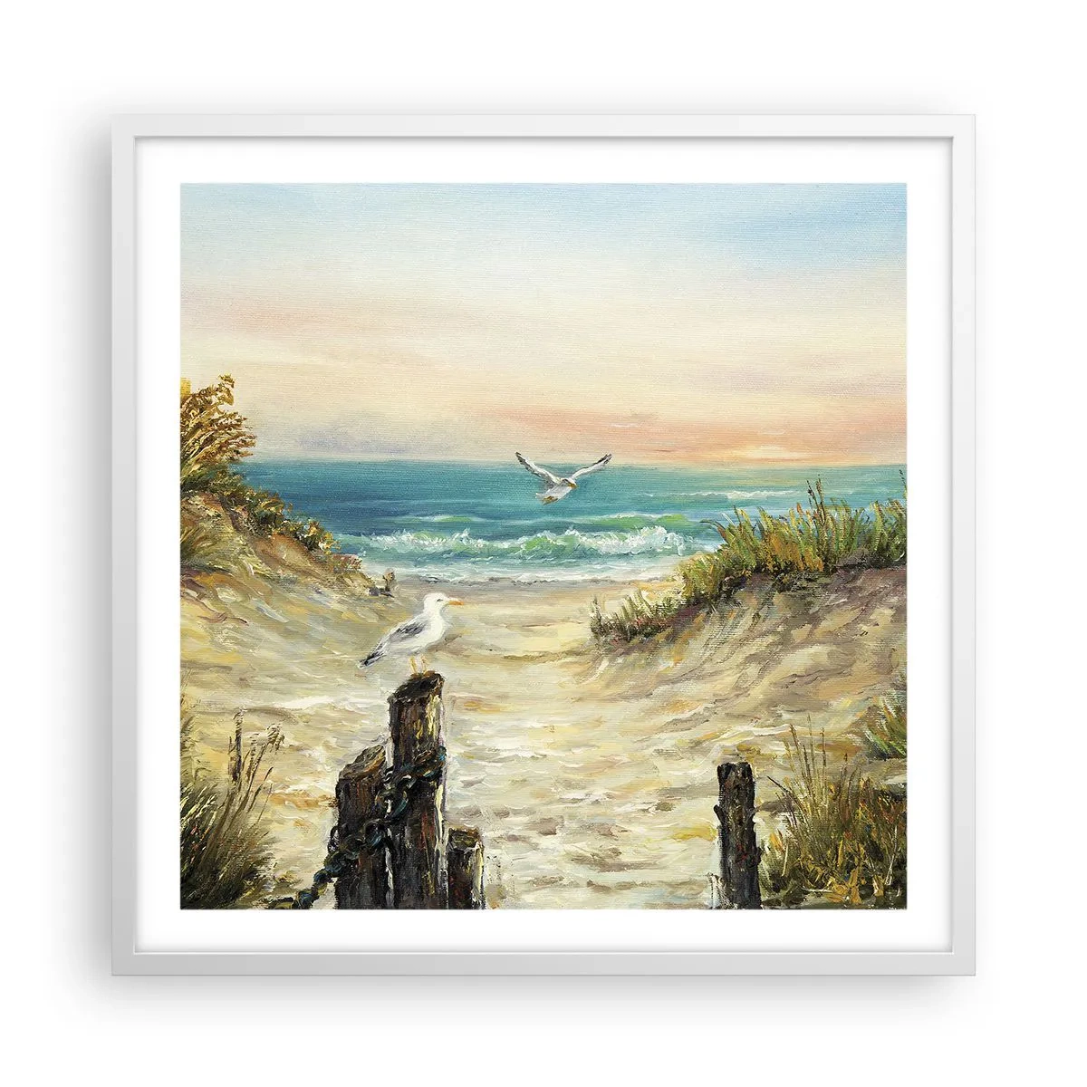 Pôster em moldura branca - Refúgio sem vento - 60x60 cm