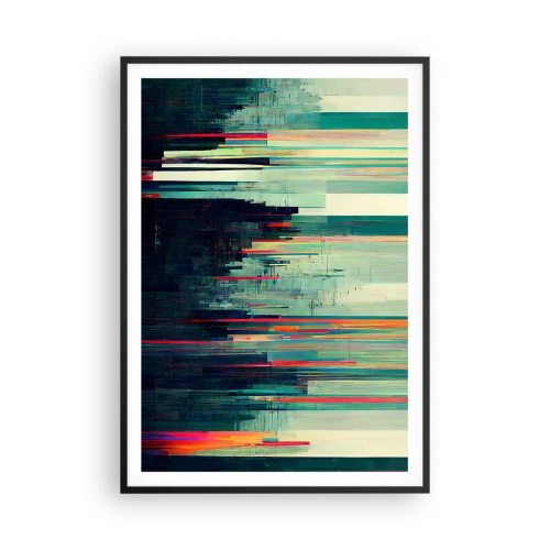 Pôster com moldura preta - Cidade futurista - 70x100 cm