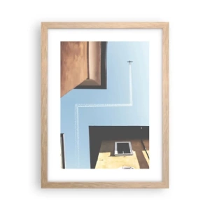 Pôster com moldura de carvalho claro - Acima do labirinto da cidade - 30x40 cm