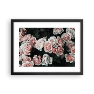 Pôster com moldura preta - Conjuntos de rosas - 40x30 cm