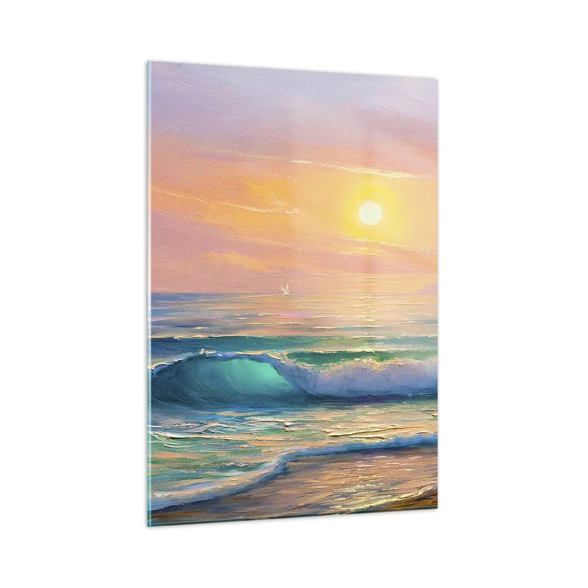 Quadro em vidro - O canto turquesa das ondas - 50x70 cm