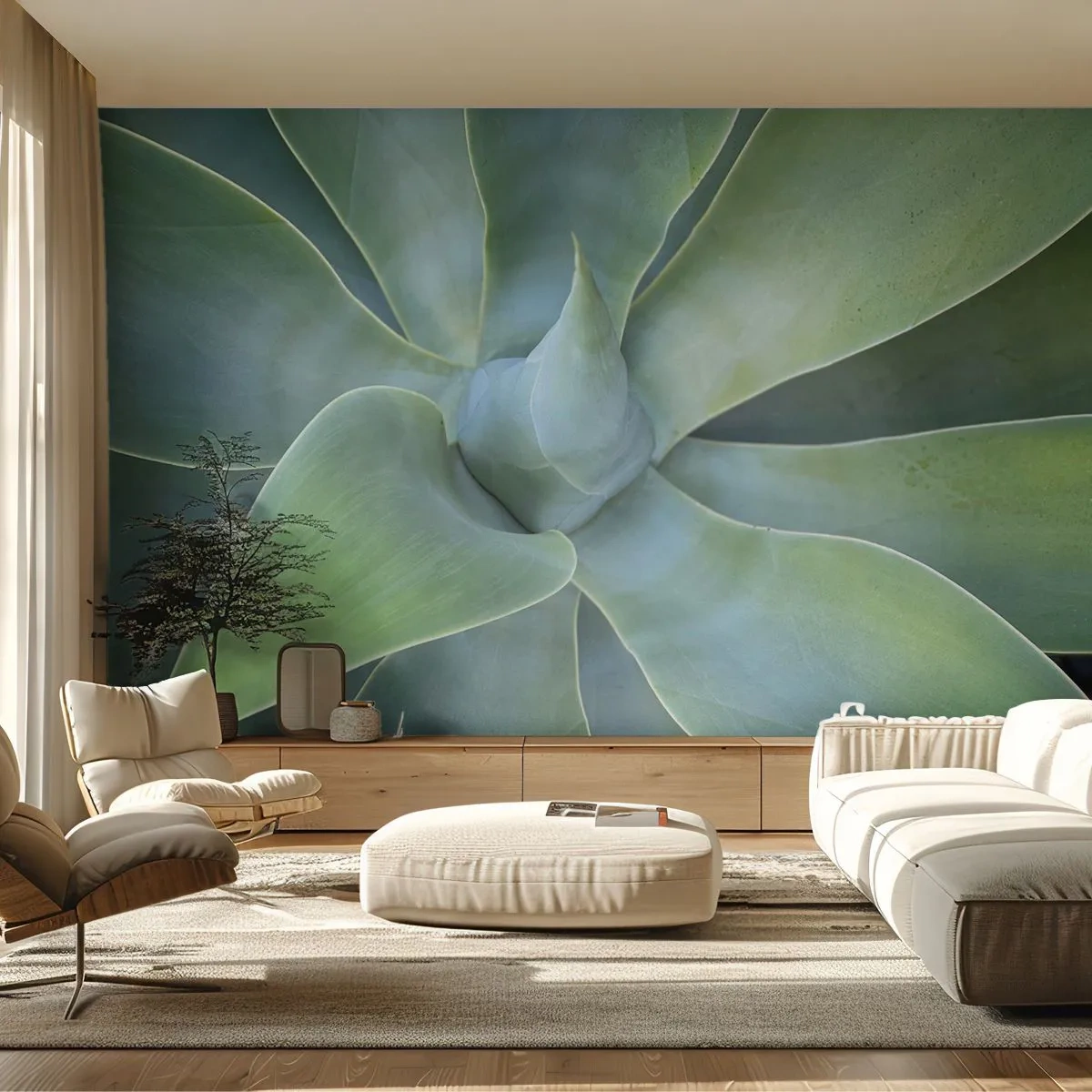 Papel de Parede Standard Eco - O nascimento da vegetação - Suculenta, Agave, Botânica - 350x256 cm
